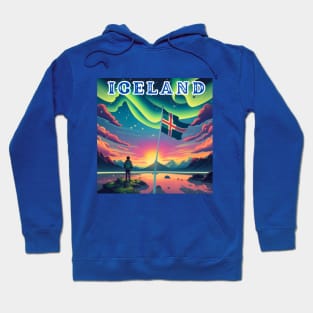 ICELAND HIKING Under the Aurora Borealis Says T-Shirt Hoodie